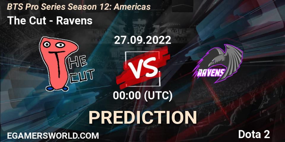 Prognose für das Spiel The Cut VS Ravens. 27.09.2022 at 00:20. Dota 2 - BTS Pro Series Season 12: Americas