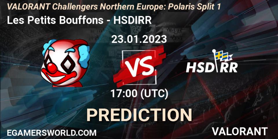 Prognose für das Spiel Les Petits Bouffons VS HSDIRR. 23.01.23. VALORANT - VALORANT Challengers 2023 Northern Europe: Polaris Split 1