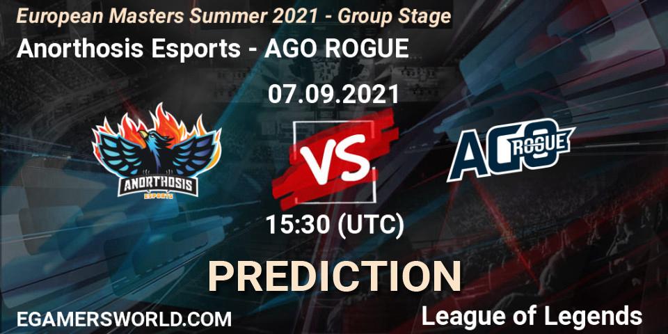 Prognose für das Spiel Anorthosis Esports VS AGO ROGUE. 07.09.2021 at 15:30. LoL - European Masters Summer 2021 - Group Stage