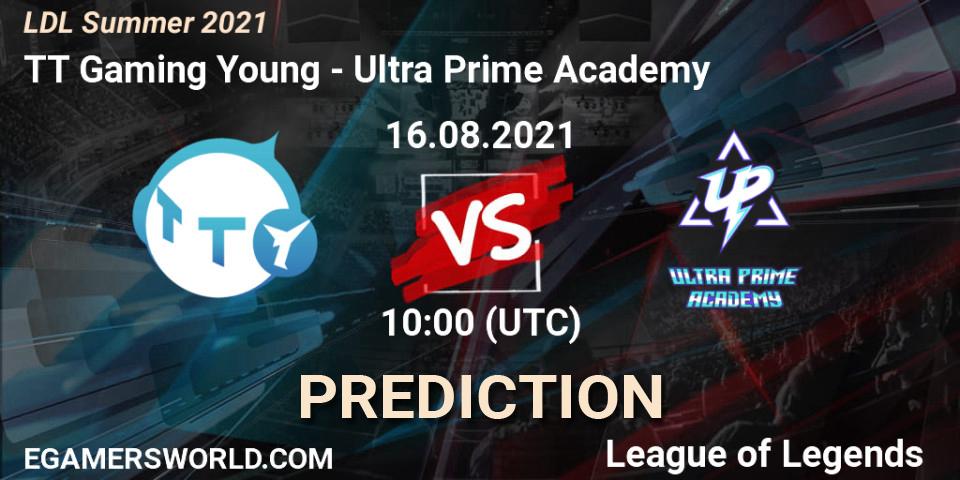Prognose für das Spiel TT Gaming Young VS Ultra Prime Academy. 16.08.2021 at 11:40. LoL - LDL Summer 2021