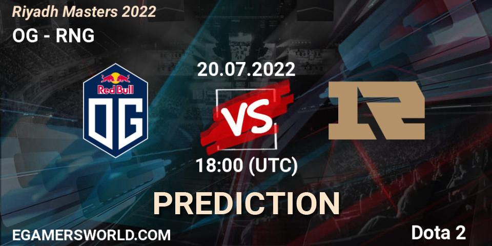 Prognose für das Spiel OG VS RNG. 20.07.2022 at 18:17. Dota 2 - Riyadh Masters 2022