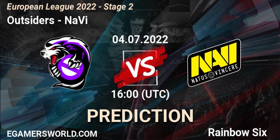 Prognose für das Spiel Outsiders VS NaVi. 04.07.22. Rainbow Six - European League 2022 - Stage 2