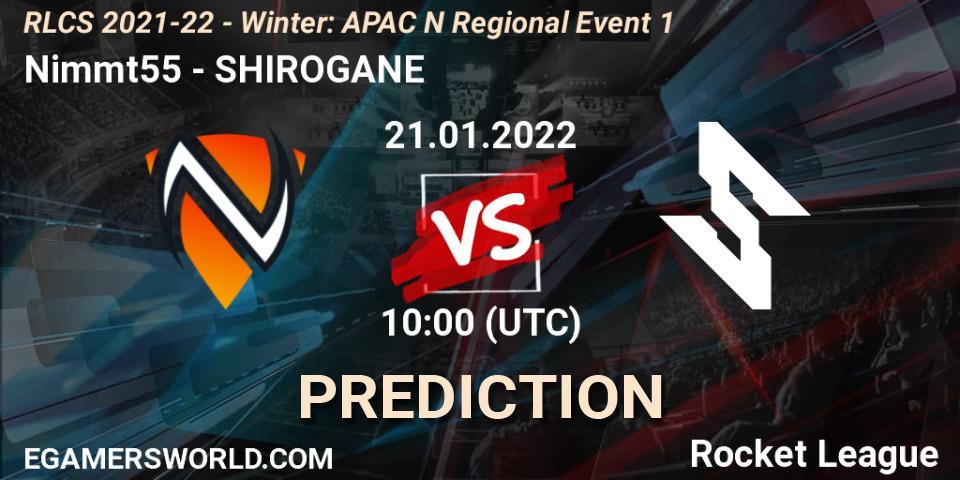 Prognose für das Spiel Nimmt55 VS SHIROGANE. 21.01.2022 at 10:00. Rocket League - RLCS 2021-22 - Winter: APAC N Regional Event 1