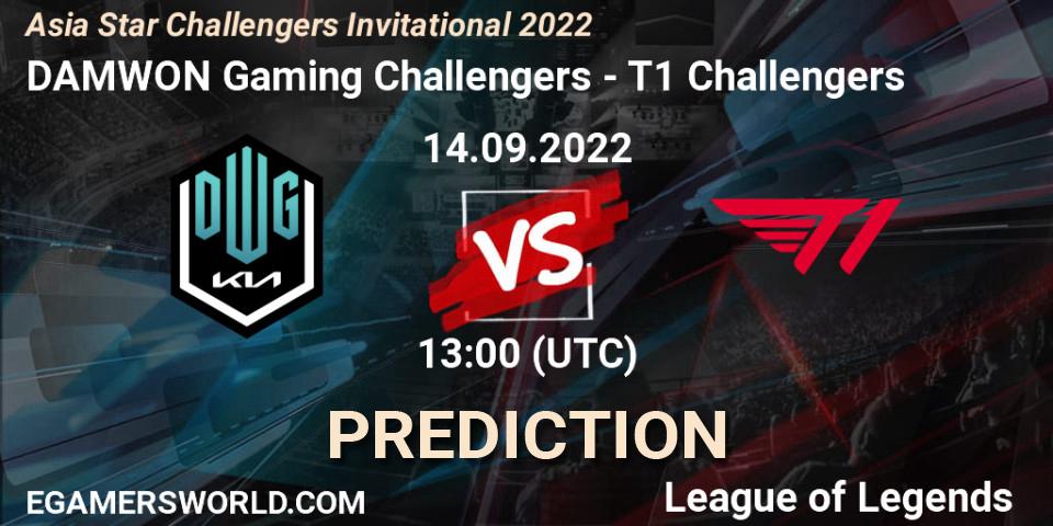Prognose für das Spiel DAMWON Gaming Challengers VS T1 Challengers. 14.09.22. LoL - Asia Star Challengers Invitational 2022