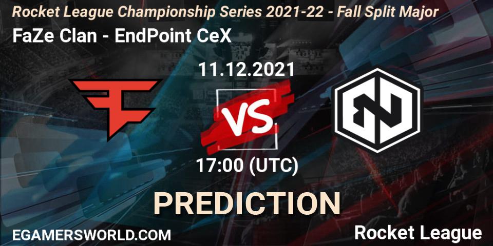 Prognose für das Spiel FaZe Clan VS EndPoint CeX. 11.12.21. Rocket League - RLCS 2021-22 - Fall Split Major