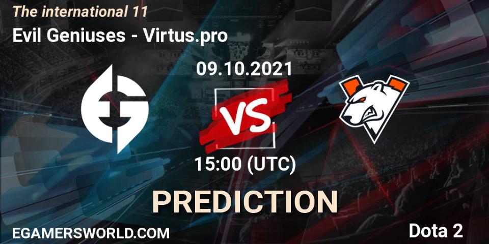 Prognose für das Spiel Evil Geniuses VS Virtus.pro. 09.10.21. Dota 2 - The Internationa 2021