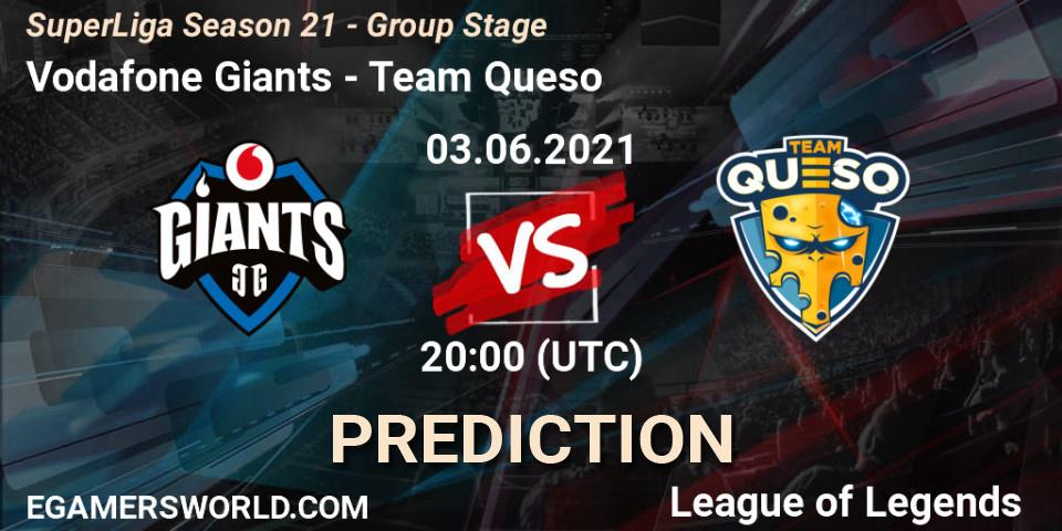 Prognose für das Spiel Vodafone Giants VS Team Queso. 03.06.2021 at 20:15. LoL - SuperLiga Season 21 - Group Stage 