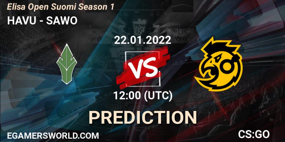 Prognose für das Spiel HAVU VS SAWO. 22.01.2022 at 12:00. Counter-Strike (CS2) - Elisa Open Suomi Season 1