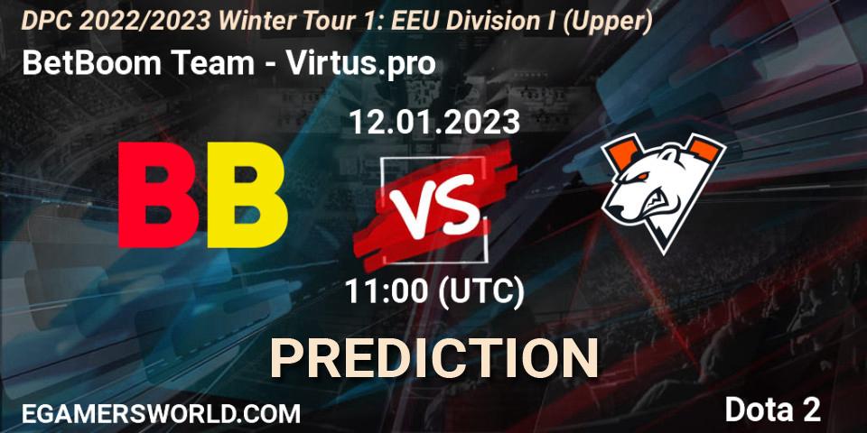 Prognose für das Spiel BetBoom Team VS Virtus.pro. 12.01.23. Dota 2 - DPC 2022/2023 Winter Tour 1: EEU Division I (Upper)