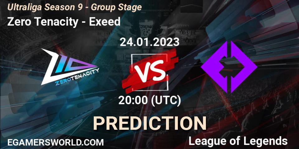 Prognose für das Spiel Zero Tenacity VS Exeed. 24.01.23. LoL - Ultraliga Season 9 - Group Stage