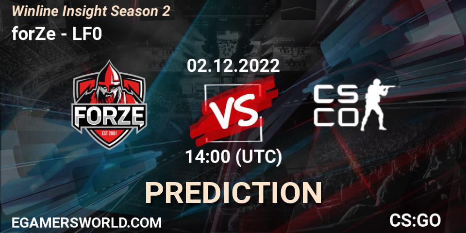 Prognose für das Spiel forZe VS LF0. 04.12.22. CS2 (CS:GO) - Winline Insight Season 2