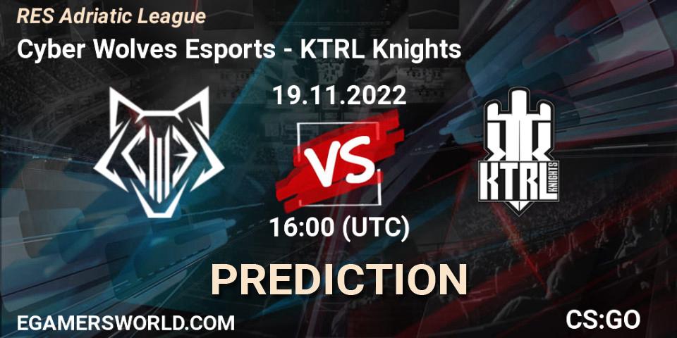 Prognose für das Spiel Cyber Wolves Esports VS KTRL Knights. 22.11.2022 at 17:00. Counter-Strike (CS2) - RES Adriatic League