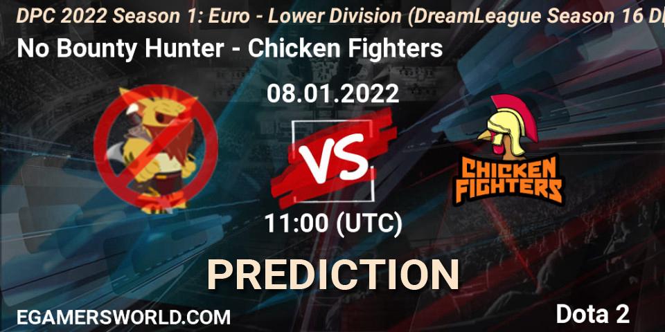 Prognose für das Spiel No Bounty Hunter VS Chicken Fighters. 08.01.22. Dota 2 - DPC 2022 Season 1: Euro - Lower Division (DreamLeague Season 16 DPC WEU)