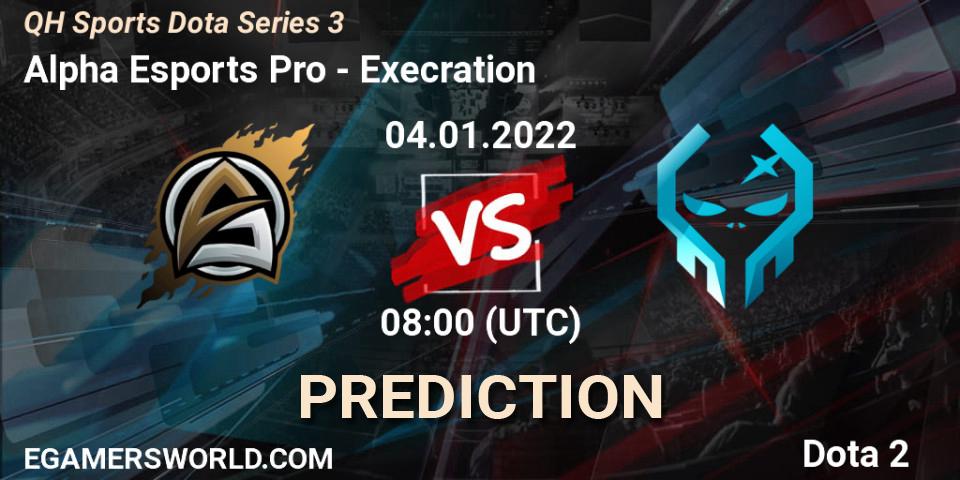 Prognose für das Spiel Alpha Esports Pro VS Execration. 04.01.2022 at 08:15. Dota 2 - QH Sports Dota Series 3