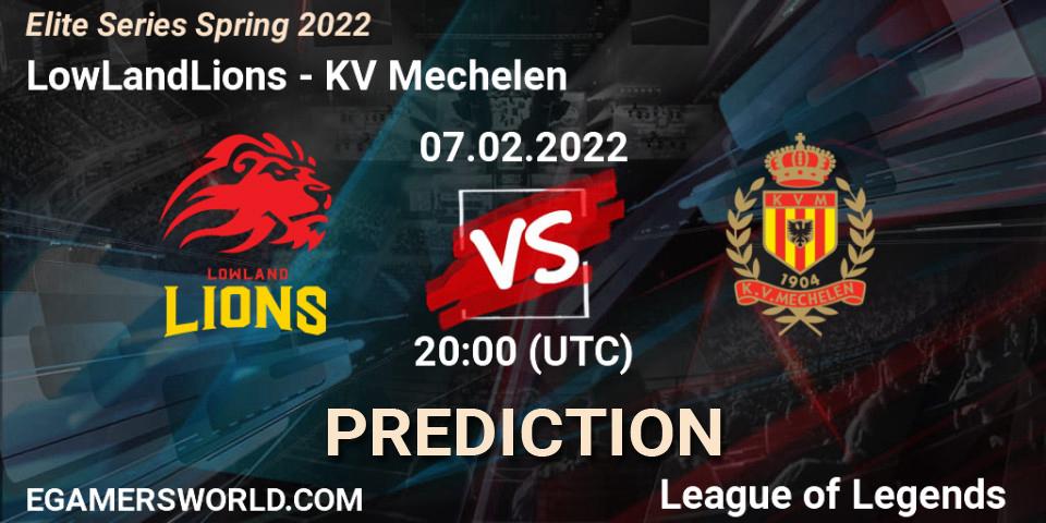 Prognose für das Spiel LowLandLions VS KV Mechelen. 07.02.2022 at 20:00. LoL - Elite Series Spring 2022