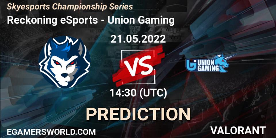 Prognose für das Spiel Reckoning eSports VS Union Gaming. 21.05.2022 at 15:30. VALORANT - Skyesports Championship Series