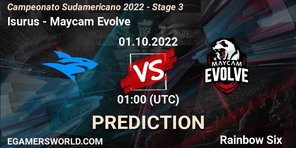 Prognose für das Spiel Isurus VS Maycam Evolve. 01.10.2022 at 01:00. Rainbow Six - Campeonato Sudamericano 2022 - Stage 3