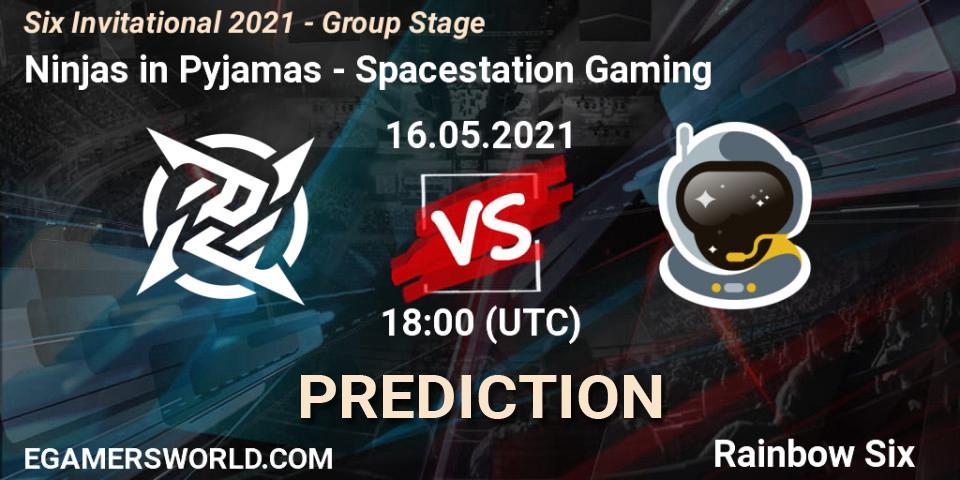 Prognose für das Spiel Ninjas in Pyjamas VS Spacestation Gaming. 16.05.2021 at 18:00. Rainbow Six - Six Invitational 2021 - Group Stage