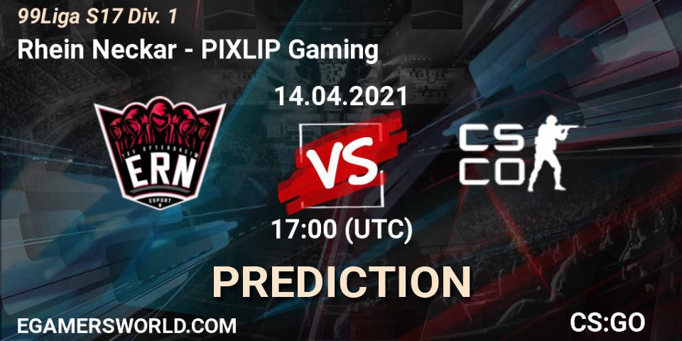 Prognose für das Spiel Rhein Neckar VS PIXLIP Gaming. 26.05.2021 at 17:00. Counter-Strike (CS2) - 99Liga S17 Div. 1