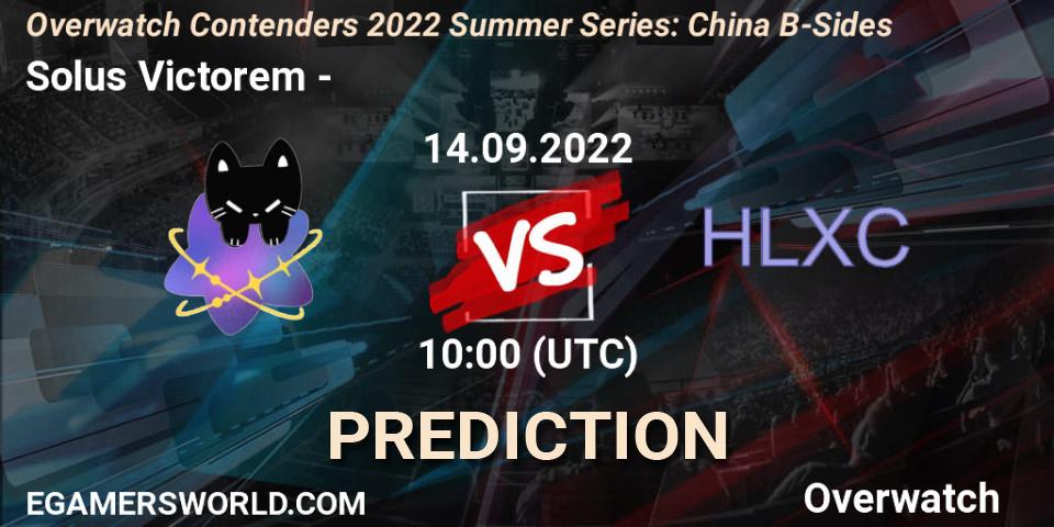 Prognose für das Spiel Solus Victorem VS 荷兰小车. 14.09.2022 at 10:00. Overwatch - Overwatch Contenders 2022 Summer Series: China B-Sides