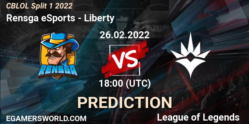 Prognose für das Spiel Rensga eSports VS Liberty. 26.02.22. LoL - CBLOL Split 1 2022