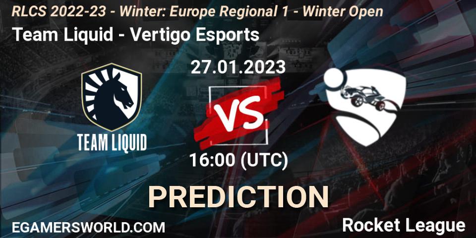 Prognose für das Spiel Team Liquid VS Vertigo Esports. 27.01.2023 at 16:00. Rocket League - RLCS 2022-23 - Winter: Europe Regional 1 - Winter Open