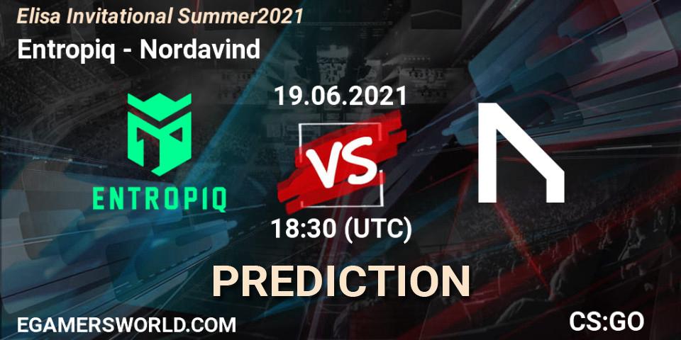 Prognose für das Spiel Entropiq VS Nordavind. 19.06.21. CS2 (CS:GO) - Elisa Invitational Summer 2021