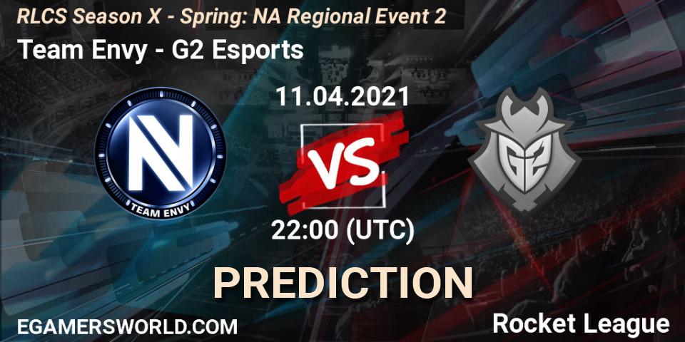 Prognose für das Spiel Team Envy VS G2 Esports. 11.04.21. Rocket League - RLCS Season X - Spring: NA Regional Event 2