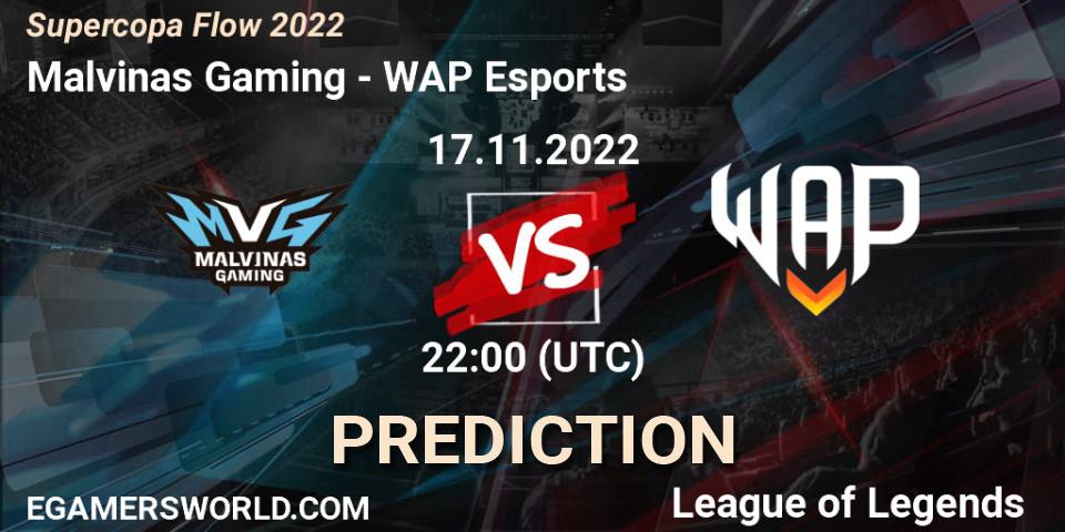 Prognose für das Spiel Malvinas Gaming VS WAP Esports. 17.11.22. LoL - Supercopa Flow 2022