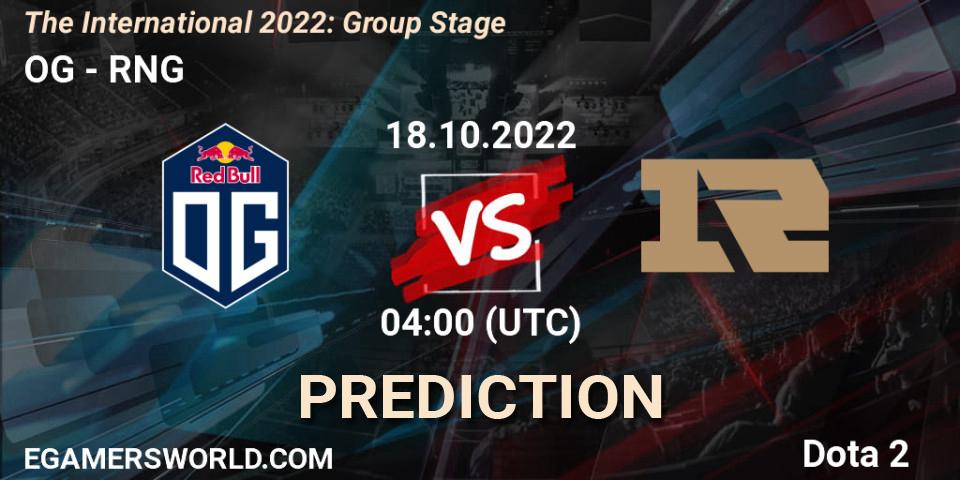 Prognose für das Spiel OG VS RNG. 18.10.22. Dota 2 - The International 2022: Group Stage