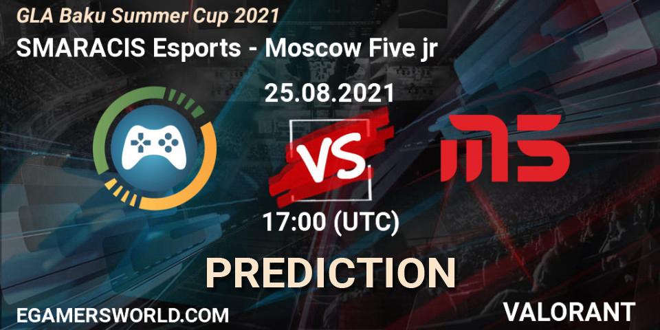 Prognose für das Spiel SMARACIS Esports VS Moscow Five jr. 25.08.2021 at 18:15. VALORANT - GLA Baku Summer Cup 2021