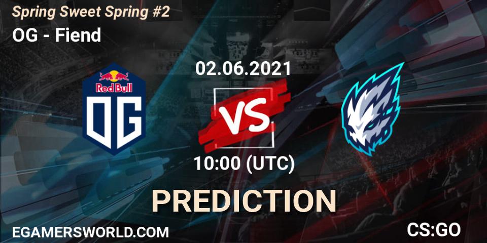 Prognose für das Spiel OG VS Fiend. 02.06.21. CS2 (CS:GO) - Spring Sweet Spring #2