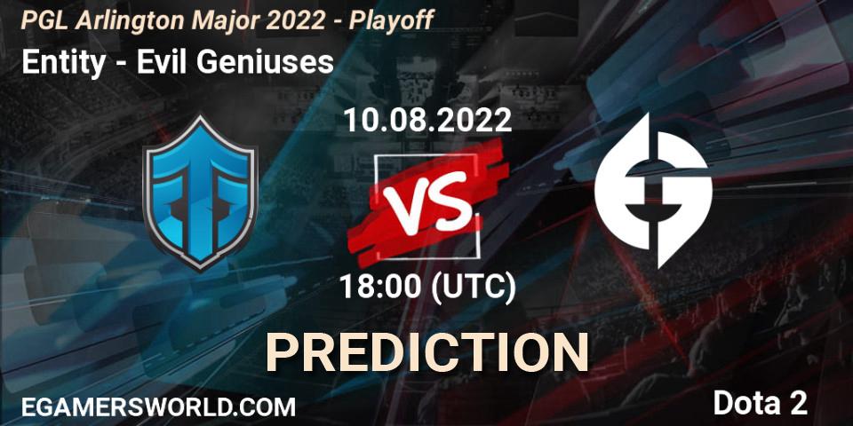 Prognose für das Spiel Entity VS Evil Geniuses. 10.08.22. Dota 2 - PGL Arlington Major 2022 - Playoff