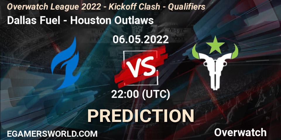 Prognose für das Spiel Dallas Fuel VS Houston Outlaws. 07.05.22. Overwatch - Overwatch League 2022 - Kickoff Clash - Qualifiers