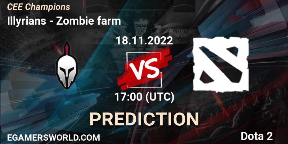 Prognose für das Spiel Illyrians VS Zombie farm. 18.11.22. Dota 2 - CEE Champions