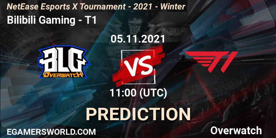 Prognose für das Spiel Bilibili Gaming VS T1. 05.11.21. Overwatch - NetEase Esports X Tournament - 2021 - Winter