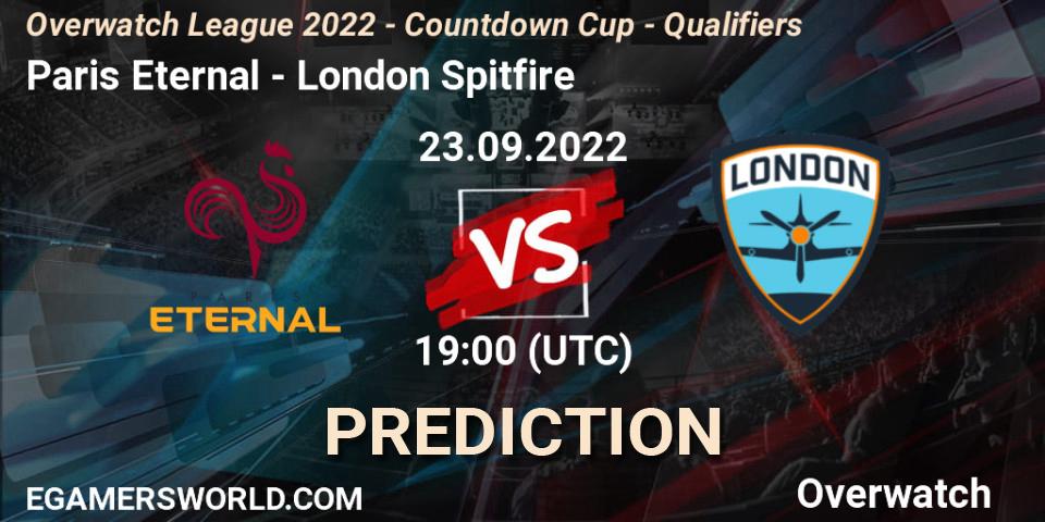Prognose für das Spiel Paris Eternal VS London Spitfire. 23.09.22. Overwatch - Overwatch League 2022 - Countdown Cup - Qualifiers