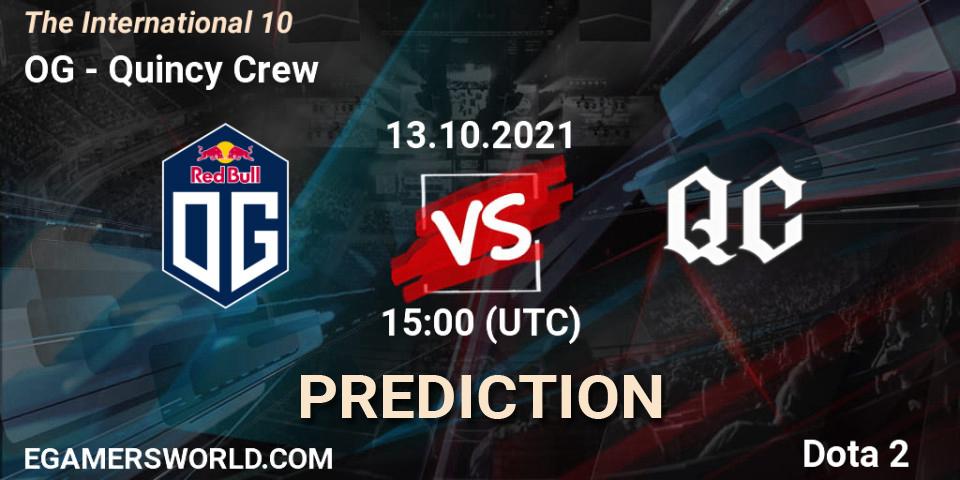 Prognose für das Spiel OG VS Quincy Crew. 13.10.2021 at 17:45. Dota 2 - The Internationa 2021
