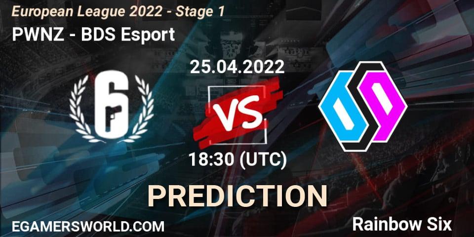 Prognose für das Spiel PWNZ VS BDS Esport. 25.04.2022 at 17:15. Rainbow Six - European League 2022 - Stage 1
