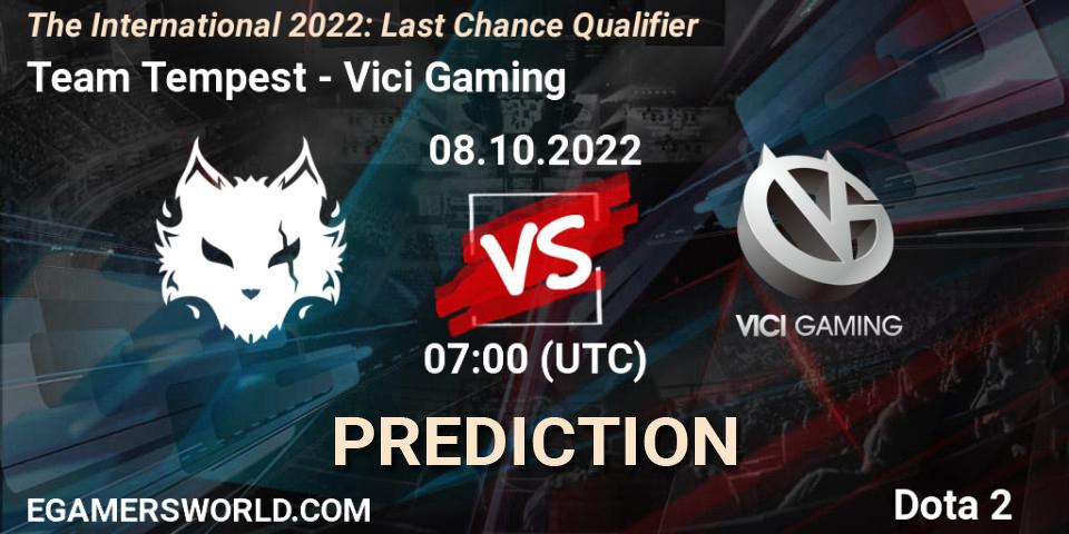 Prognose für das Spiel Team Tempest VS Vici Gaming. 08.10.22. Dota 2 - The International 2022: Last Chance Qualifier