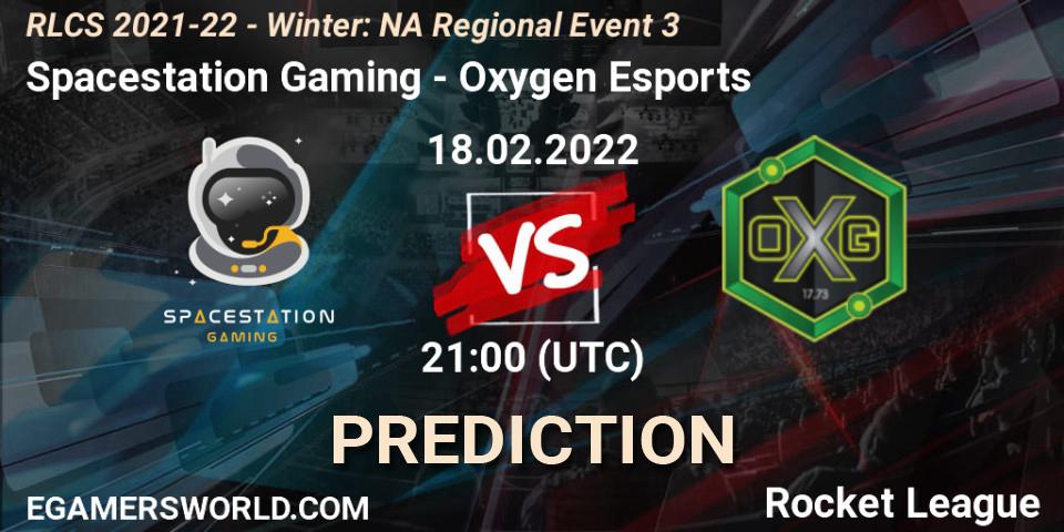 Prognose für das Spiel Spacestation Gaming VS Oxygen Esports. 18.02.2022 at 21:30. Rocket League - RLCS 2021-22 - Winter: NA Regional Event 3