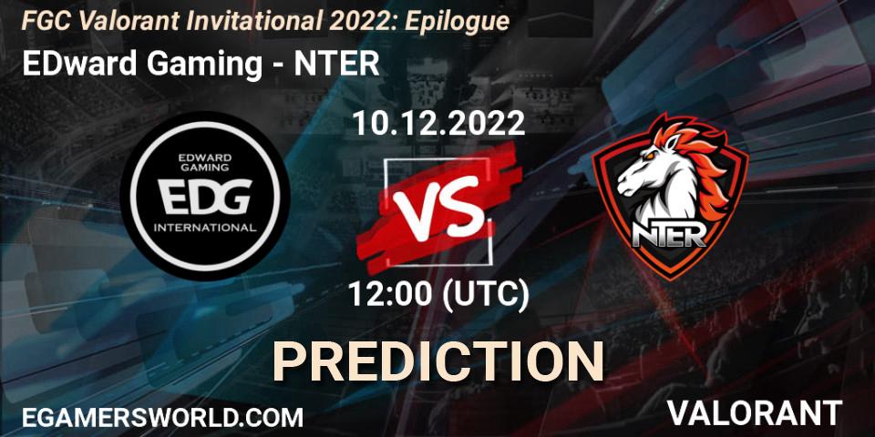 Prognose für das Spiel EDward Gaming VS NTER. 10.12.22. VALORANT - FGC Valorant Invitational 2022: Epilogue