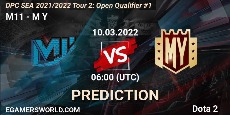 Prognose für das Spiel M11 VS M Y. 10.03.2022 at 06:10. Dota 2 - DPC SEA 2021/2022 Tour 2: Open Qualifier #1