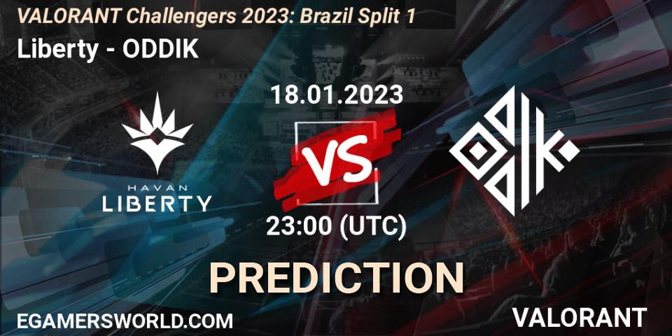 Prognose für das Spiel Liberty VS ODDIK. 18.01.23. VALORANT - VALORANT Challengers 2023: Brazil Split 1