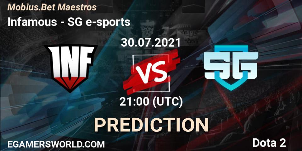 Prognose für das Spiel Infamous VS SG e-sports. 01.08.2021 at 20:00. Dota 2 - Mobius.Bet Maestros