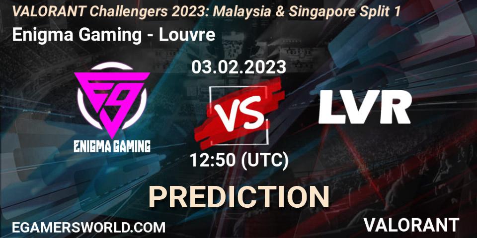 Prognose für das Spiel Enigma Gaming VS Louvre. 03.02.23. VALORANT - VALORANT Challengers 2023: Malaysia & Singapore Split 1