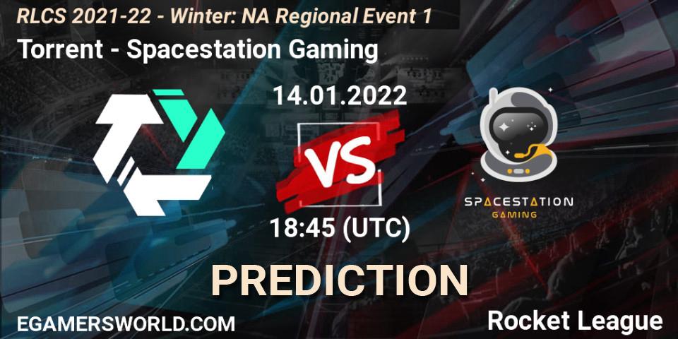 Prognose für das Spiel Torrent VS Spacestation Gaming. 14.01.2022 at 18:45. Rocket League - RLCS 2021-22 - Winter: NA Regional Event 1