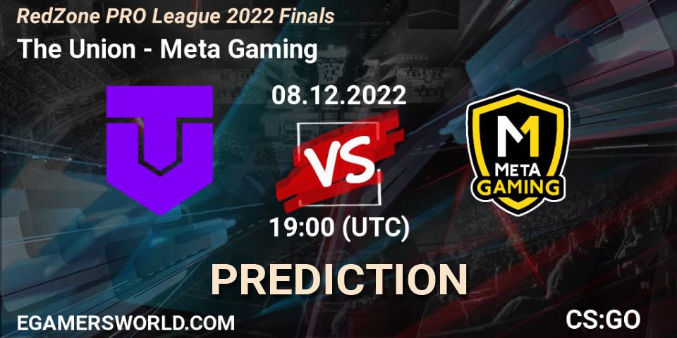 Prognose für das Spiel The Union VS Meta Gaming Brasil. 08.12.2022 at 16:00. Counter-Strike (CS2) - RedZone PRO League 2022 Finals