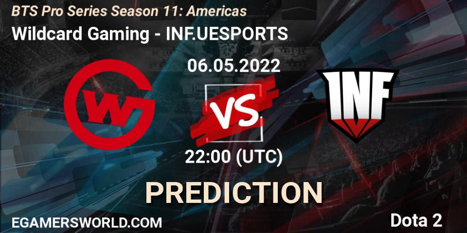 Prognose für das Spiel Wildcard Gaming VS INF.UESPORTS. 07.05.22. Dota 2 - BTS Pro Series Season 11: Americas