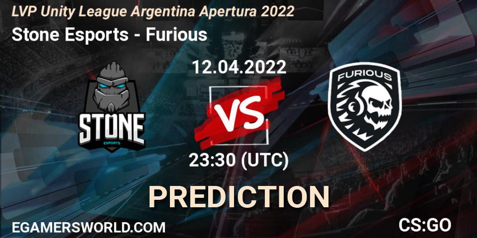 Prognose für das Spiel Stone Esports VS Furious. 12.04.2022 at 23:30. Counter-Strike (CS2) - LVP Unity League Argentina Apertura 2022
